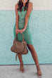 Mixiedress Crewneck Sleeveless Ruched T-shirt Dress
