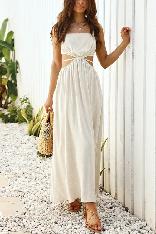 Mixiedress Solid Cut Out Cami Swing Dress