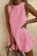 Mixiedress Crewneck Sleeveless Cotton Linen Dress