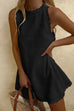 Mixiedress Crewneck Sleeveless Cotton Linen Dress