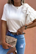 Mixiedress Crewneck Short Sleeve Ruffle T-shirt