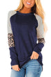 Mixiedress Crewneck Long Sleeve Printed Splice T Shirt