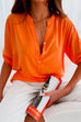 Mixiedress Stand Collar Half Sleeve Buttons Shirt