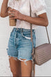 Mixiedress Street Style Raw Hem Ripped Shorts with Pockets