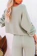 Mixiedress Round Neck Pullover Drawstring Waist Wide Leg Pants Loungewear Set