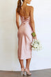 Mixiedress One Shoulder Backless Lace-up Midi Dress