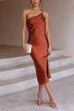 Mixiedress One Shoulder Backless Lace-up Midi Dress