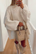 Mixiedress Drop Shoulder Plain Casual Pullover Sweater