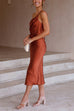 Mixiedress One Shoulder Backless Lace-up Midi Dress