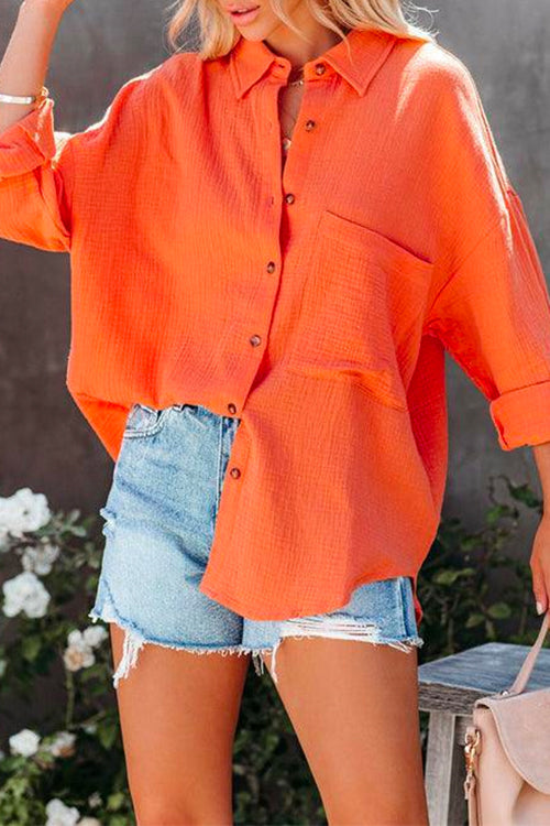 Mixiedress Drop Shoulder Long Sleeves Casual Blouse Shirt