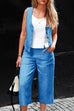 Mixiedress Button Down Sleeveless Waistcoat Pockets Cropped Pants Set