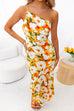 Mixiedress One Shoulder High Waist Mermaid Floral Cami Dress