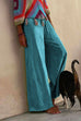 Mixiedress Solid Raw Hem Wide Leg Casual Pants