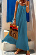 Mixiedress Scoop Neck Cotton Linen Maxi Beach Cami Dress