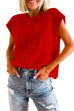 Mixiedress Crewneck Cap Sleeves Pullover Sweater