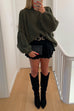 Mixiedress Drop Shoulder Plain Casual Pullover Sweater