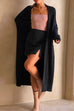 Mixiedress Open Front Dolman Sleeves Pocketed Long Knit Cardigan