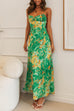 Mixiedress Spaghetti Strap Twist Back Printed Maxi Vacation Dress