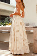 Mixiedress Cut Out Waist Graffiti Print Swing Maxi Cami Vacation Dress