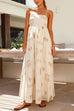 Mixiedress Cut Out Waist Graffiti Print Swing Maxi Cami Vacation Dress