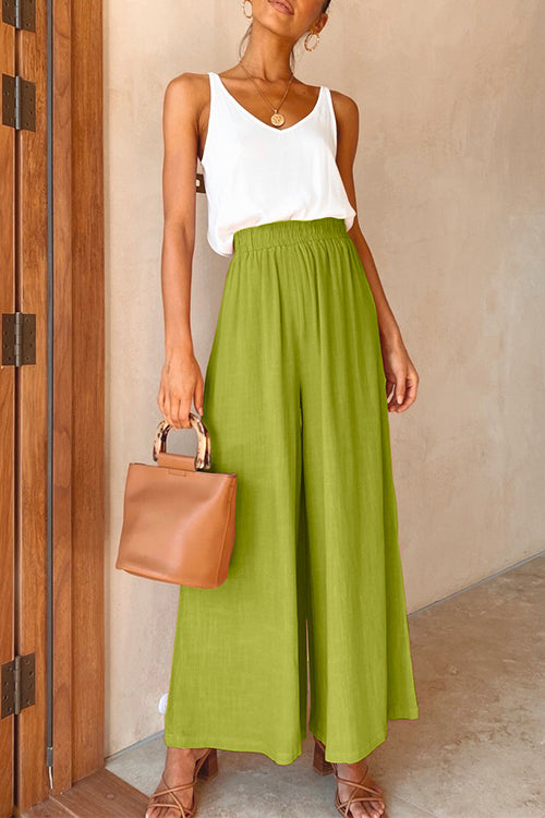 Mixiedress Elastic Waist Wide Leg Palazzo Pants