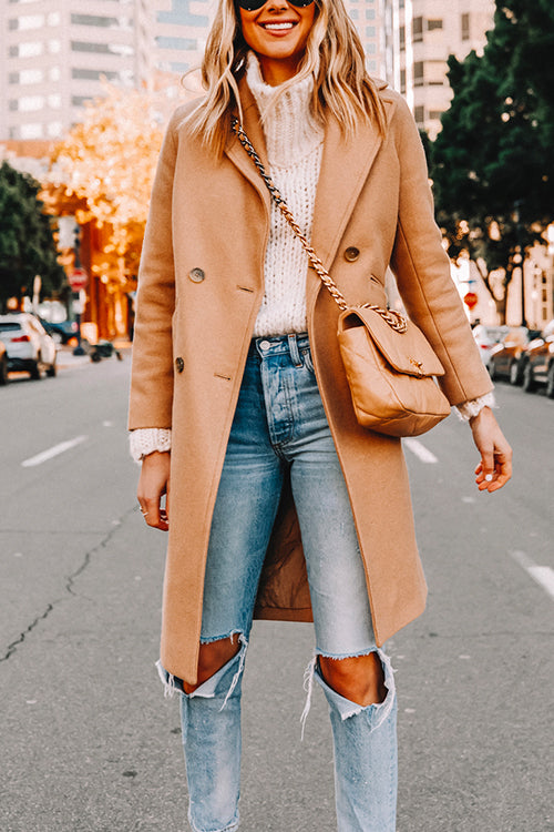 Mixiedress Classic Lapel Double Breasted Winter Overcoat