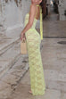 Mixiedress Adjustable Straps Lace Hollow Out Maxi Bodycon Dress