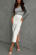 Mixiedress One Shoulder Long Sleeve Ruched Slim Fit Top