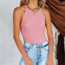 Mixiedress Solid Ribbed Knit Slim Fit Tank Top