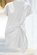 Mixiedress Solid Cross V Neck Tie Wrap Dress