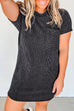 Mixiedress Short Sleeve Pocket Striped T-shirt Dress