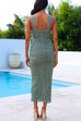 Mixiedress Ruched Mesh Insert Bodycon Maxi Cami Dress