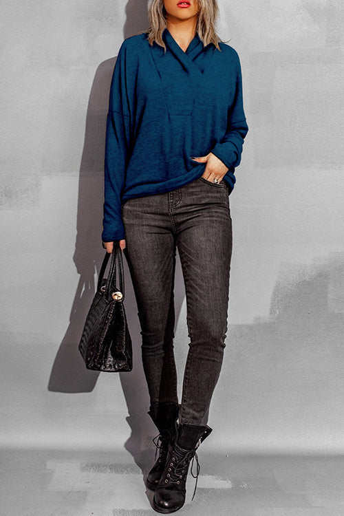 Mixiedress Drop Shoulder Long Sleeves Comfy Knitting Pullovers