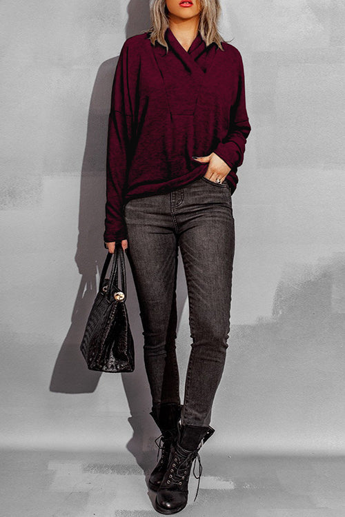 Mixiedress Drop Shoulder Long Sleeves Comfy Knitting Pullovers