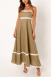 Mixiedress High Waist Ric Rac Print Swing Midi Cami Dress