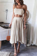 Mixiedress Tie Shoulder Cami Crop Top and Swing Skirt Set