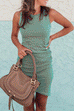 Mixiedress Crewneck Sleeveless Ruched T-shirt Dress
