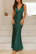 Mixiedress V Neck Sleeveless Maxi Party Dress