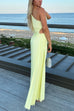Mixiedress One Shoulder Cut Out Irregular Hem Pleated Satin Maxi Dress