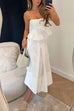 Mixiedress Lace Hollow Out Ruffle Cami Top and A-line Midi Skirt Set