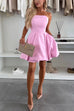 Mixiedress Strapless Tube Pocketed Bubble Mini Dress