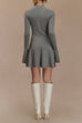 Mixiedress Mockneck Bell Sleeves Ruffle Mini Sweater Dress