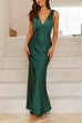 Mixiedress V Neck Sleeveless Maxi Party Dress