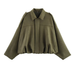 Mixiedress Lapel Zip Up Trendy Bomber Jacket