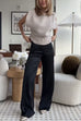 Mixiedress High Rise Straight Leg Satin Pants