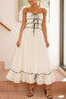 Mixiedress Frill Trim Tie Bow Swing Maxi Cami Dress