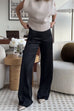 Mixiedress High Rise Straight Leg Satin Pants
