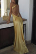 Mixiedress One Shoulder Open Back Tie Knot Satin Maxi Dress