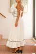 Mixiedress Spaghetti Strap Frill Trim Tie Bow Maxi Dress