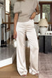 Mixiedress High Rise Straight Leg Satin Pants